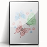 Butterfly Girls Room Wall Art – Pastel Nursery Print