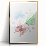 Butterfly Girls Room Wall Art – Pastel Nursery Print