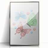 Butterfly Girls Room Wall Art – Pastel Nursery Print