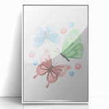 Butterfly Girls Room Wall Art – Pastel Nursery Print