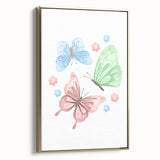 Butterfly Girls Room Wall Art – Pastel Nursery Print