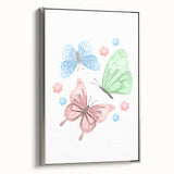 Butterfly Girls Room Wall Art – Pastel Nursery Print