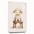 Sweet Lamb on Stool Nursery Wall Art - Baby Room Decor