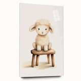 Sweet Lamb on Stool Nursery Wall Art - Baby Room Decor