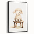 Sweet Lamb on Stool Nursery Wall Art - Baby Room Decor