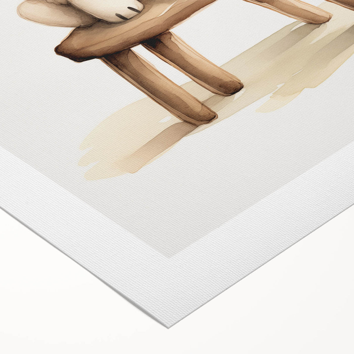 Sweet Lamb on Stool Nursery Wall Art - Baby Room Decor