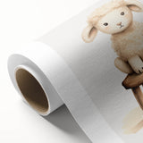 Sweet Lamb on Stool Nursery Wall Art - Baby Room Decor