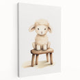 Sweet Lamb on Stool Nursery Wall Art - Baby Room Decor