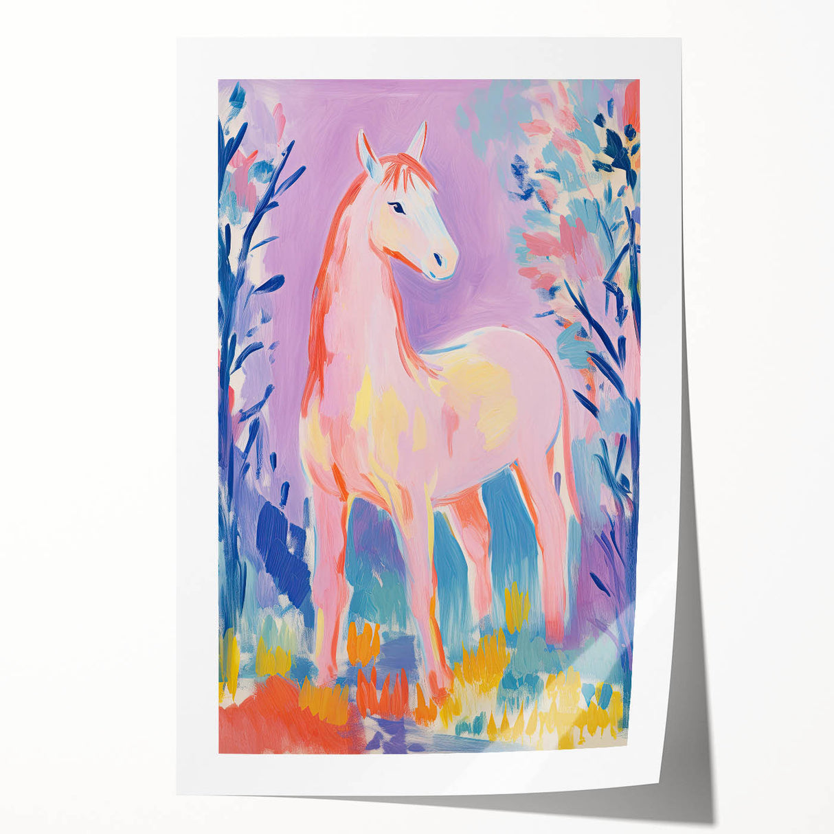 Stretched Canvas Art for Kids – Majestic Horse Nursery Print