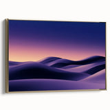 Framed canvas art depicting serene sand dunes in golden hues, showcasing a luxurious side view with an elegant gold frame. Perfect for enhancing modern decor.