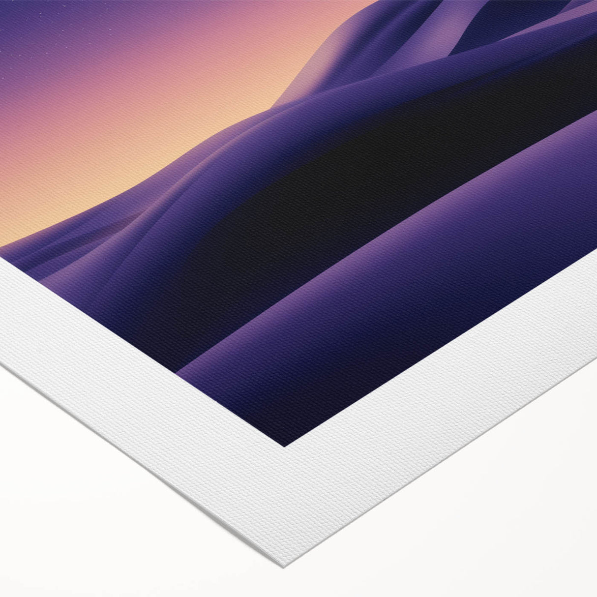 Rolled canvas print showcasing a stunning desert landscape with golden sand dunes under a blue sky. Ideal for home decor and art enthusiasts, it comes securely packaged for delivery.