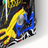 Vibrant Pop Art Wall Art - Bold Blue and Yellow Canvas Print