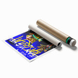 Vibrant Pop Art Wall Art - Bold Blue and Yellow Canvas Print