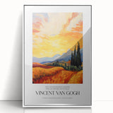 Framed acrylic print of Van Gogh's impressionist artwork in vibrant colors, ideal for modern art wall decor.