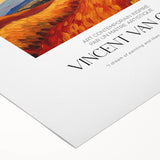 Art deco poster depicting a colorful impressionist scene by Van Gogh on rolled canvas, suitable for dining room wall art.