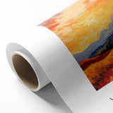 Impressionist-style painting of a vibrant starry night sky on rolled canvas, ideal for nursery wall art.