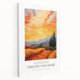 Impressionist-style depiction of a vibrant, colorful landscape on stretched canvas, ideal for kitchen wall art.