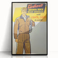 Vintage Carhartt Workwear Ad Poster | Retro Brown Duck Overalls Art