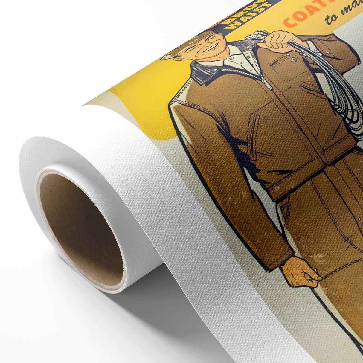 Vintage Carhartt Workwear Ad Poster | Retro Brown Duck Overalls Art