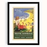 Australia Retro Beach Travel Poster | Vintage Coastal Escape Art