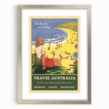 Australia Retro Beach Travel Poster | Vintage Coastal Escape Art