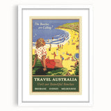 Australia Retro Beach Travel Poster | Vintage Coastal Escape Art