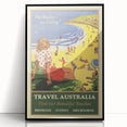 Australia Retro Beach Travel Poster | Vintage Coastal Escape Art