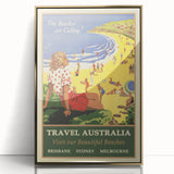 Australia Retro Beach Travel Poster | Vintage Coastal Escape Art