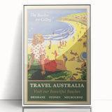 Australia Retro Beach Travel Poster | Vintage Coastal Escape Art