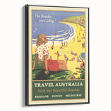 Australia Retro Beach Travel Poster | Vintage Coastal Escape Art