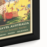 Australia Retro Beach Travel Poster | Vintage Coastal Escape Art