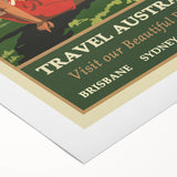 Australia Retro Beach Travel Poster | Vintage Coastal Escape Art