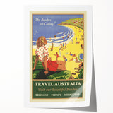Australia Retro Beach Travel Poster | Vintage Coastal Escape Art