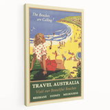 Australia Retro Beach Travel Poster | Vintage Coastal Escape Art
