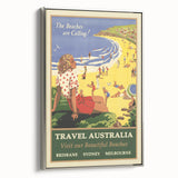Australia Retro Beach Travel Poster | Vintage Coastal Escape Art
