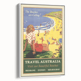 Australia Retro Beach Travel Poster | Vintage Coastal Escape Art