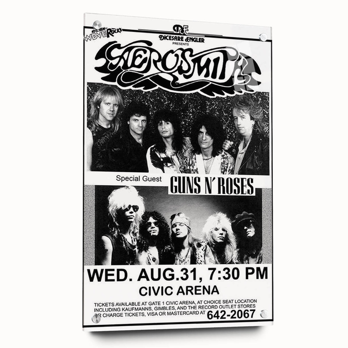 Aerosmith & Guns N' Roses Retro Poster – Vintage Rock Art