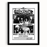 Aerosmith & Guns N' Roses Retro Poster – Vintage Rock Art