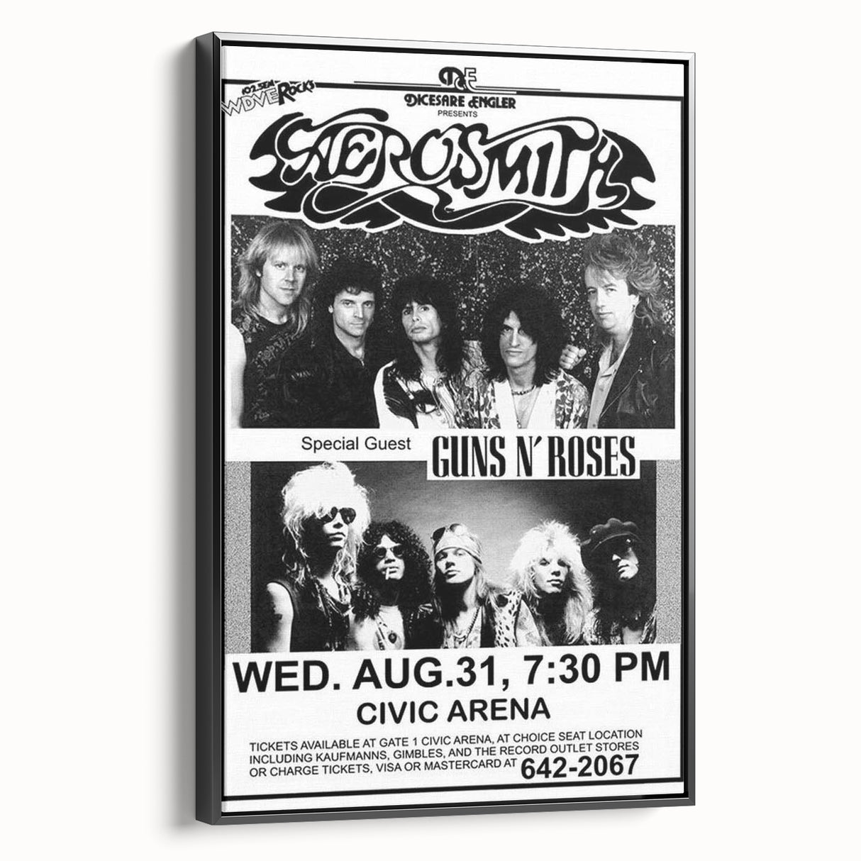 Aerosmith & Guns N' Roses Retro Poster – Vintage Rock Art