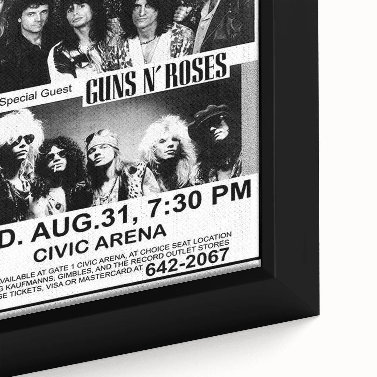 Aerosmith & Guns N' Roses Retro Poster – Vintage Rock Art