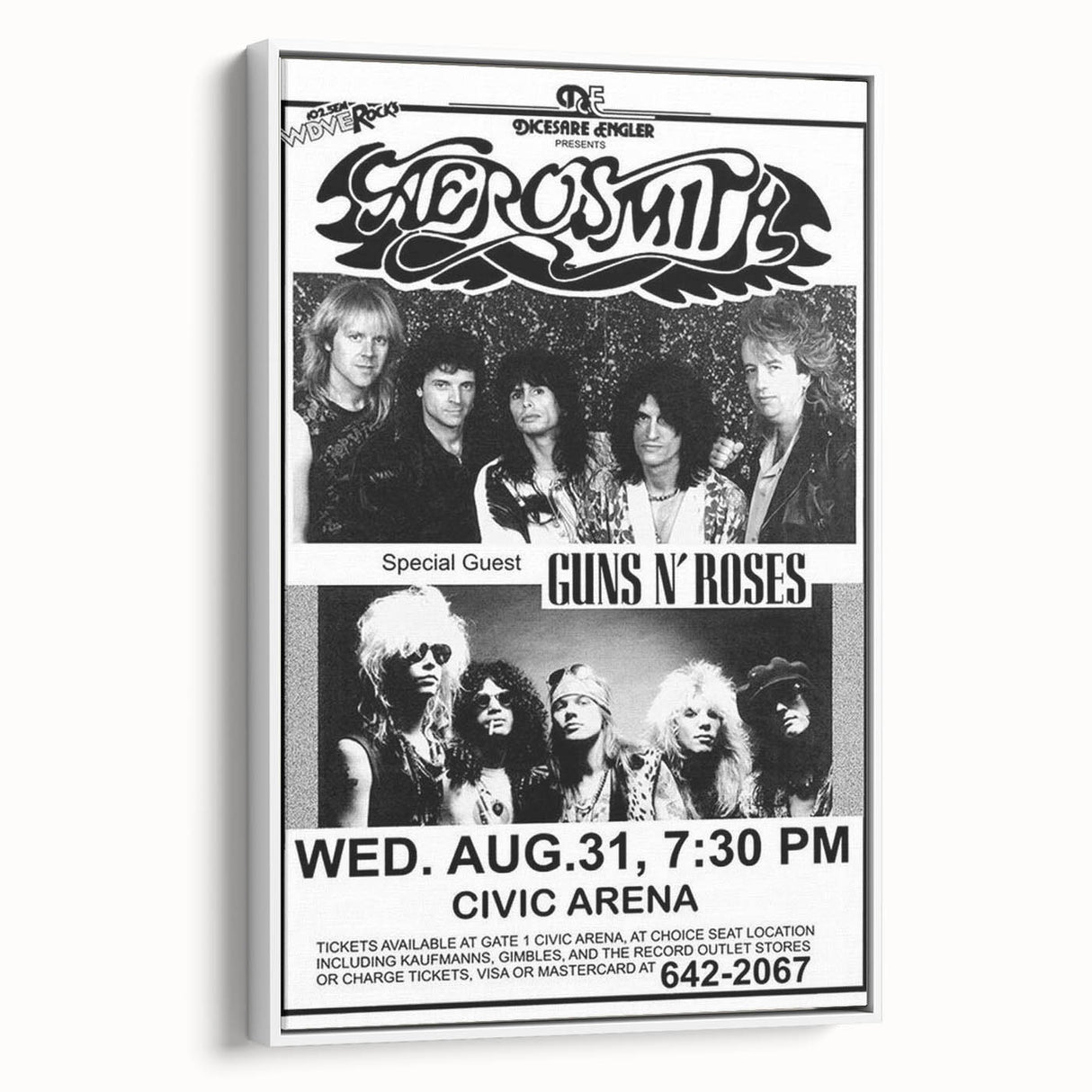 Aerosmith & Guns N' Roses Retro Poster – Vintage Rock Art