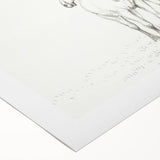 Fine Art Realism Sketch - Two Horses Standing Together Art Print Canvas