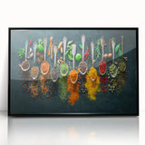Colorful Spice Arrangement - Vibrant Kitchen Wall Art