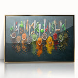 Colorful Spice Arrangement - Vibrant Kitchen Wall Art