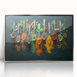 Colorful Spice Arrangement - Vibrant Kitchen Wall Art