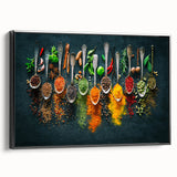 Colorful Spice Arrangement - Vibrant Kitchen Wall Art
