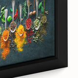 Colorful Spice Arrangement - Vibrant Kitchen Wall Art