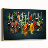 Colorful Spice Arrangement - Vibrant Kitchen Wall Art