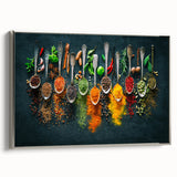 Colorful Spice Arrangement - Vibrant Kitchen Wall Art