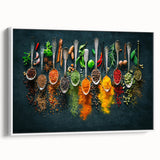 Colorful Spice Arrangement - Vibrant Kitchen Wall Art